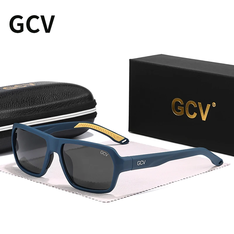 GCV Brand Professional Fishing Driving Cycling   Sports Goggles Polarized Sunglasses Square Rectangle Men Women UNISEX TR90