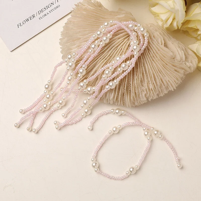 Free shipping 30pcs/lot 24cm glass acrylic beads handmade Chain beads charms diy jewelry garment hair accessory