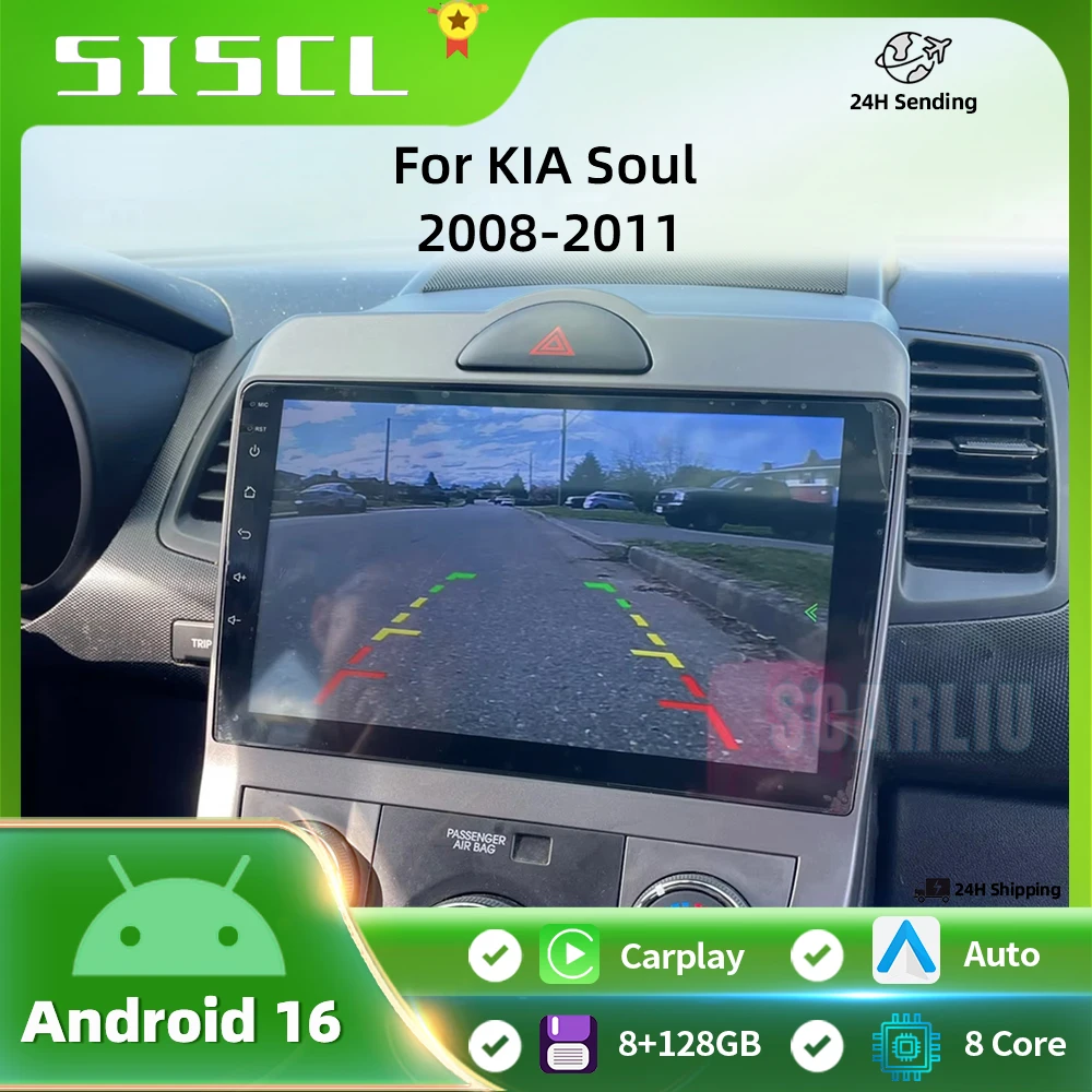 

Android 16 Carplay Auto WIFI+4G Car Radio For Kia Soul 2010 2011 2012 2013 Multimedia Video Player Stereo GPS Navigation No 2din