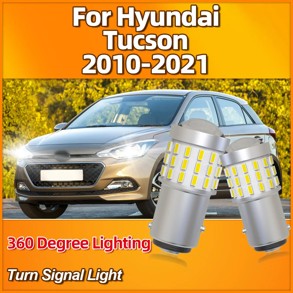 2Pcs 3400LM Turn Signal Auto Lights 1157 BA15D 12V CSP Chip Car Lamps For Hyundai Tucson 2010-2016 2017 2018 2019 2020 2021