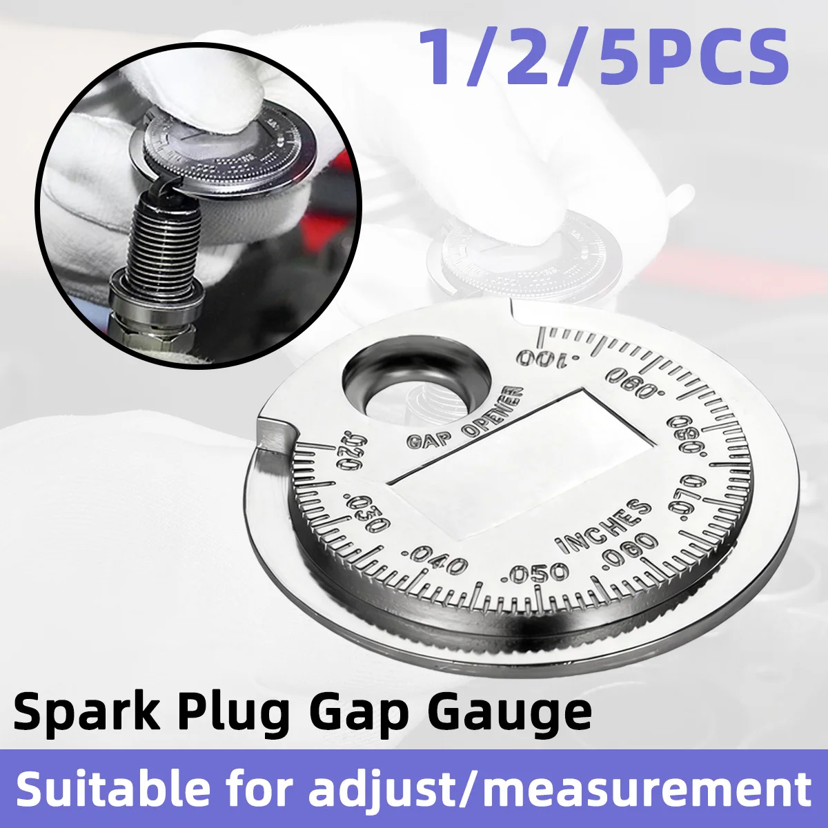 1/2/5PCS Spark Plug Gap Measuring Tool 0.6-2.4mm Portable High-Precision Thickness Gauge Adjustment Tool For Motorcycles/Cars