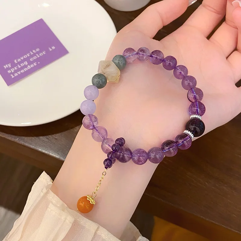 Nine Purple Fire New Chinese Retro National Style Duobao Amethyst Tassel Dragon Year Design Bracelet