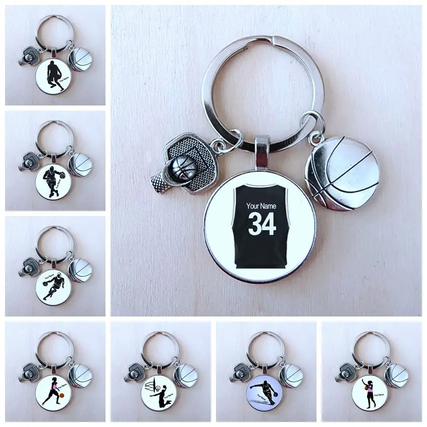 DIY Name Custom Basketball  Basketball Lover Keychain, Basketball Lover Gift Jewelry Basketball Lover Jewelry Gift