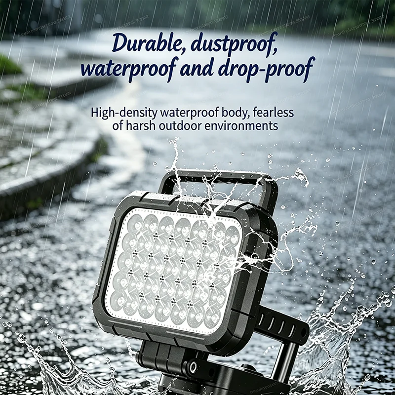mak-ita work light ,with dual handles, for Makita batteries, 5-inch,featuring 36 LED bulbs and high-intensity light