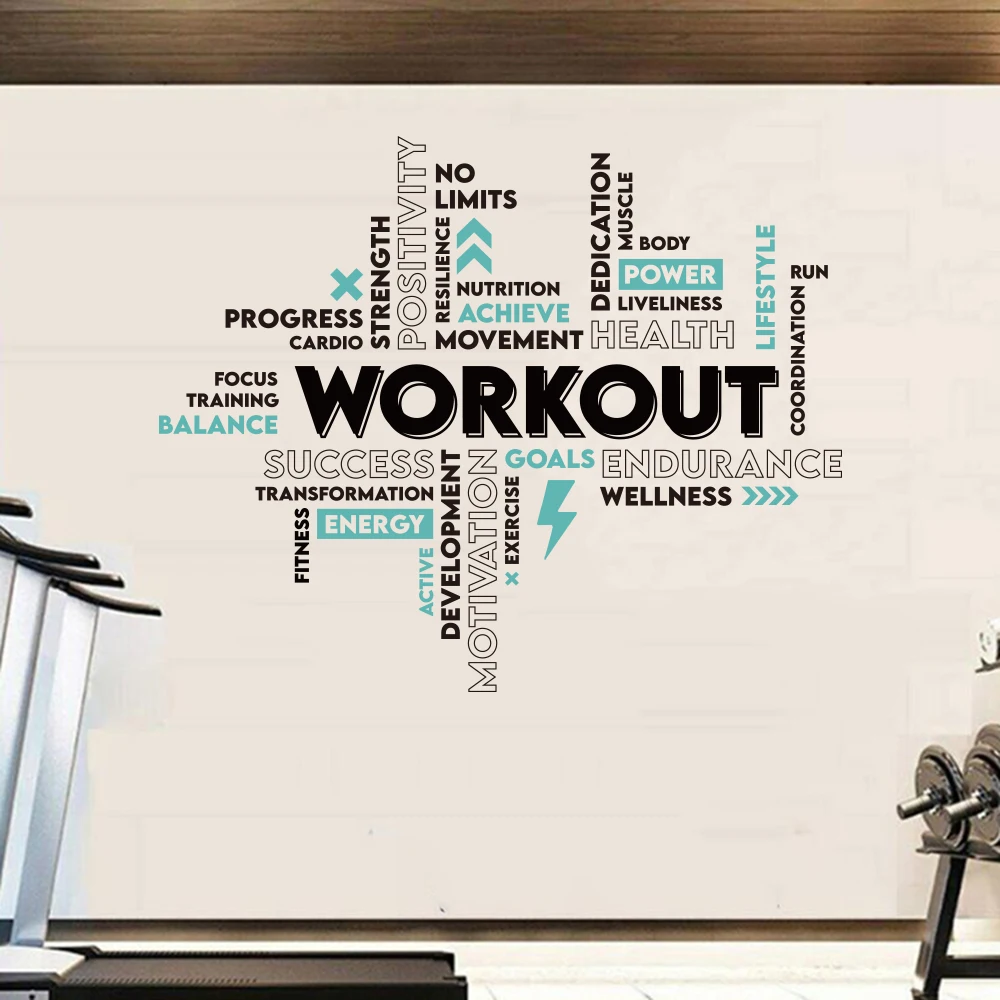 Autocollant Mural de Motivation en Vinyle pour Entraînement, Gym, Collage de Fitness, Réussite, Santé