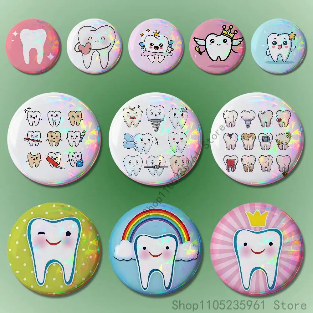 

Dental Protect Tooth Cartoon Custom Badges 75mm 44mm 25mm Brooch Backpack Hat Pins Accessories Toys Valentine gift