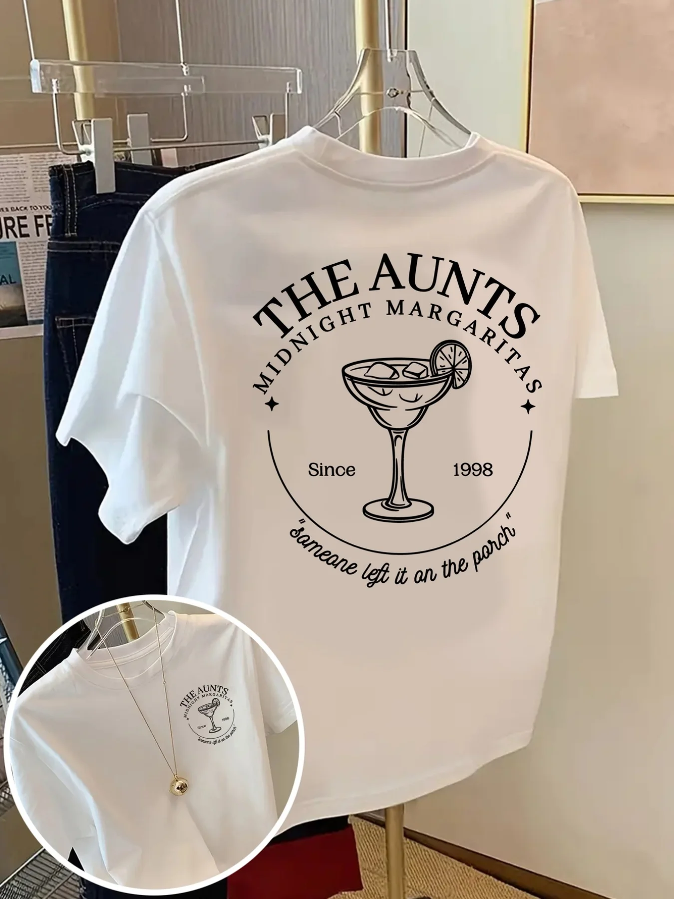 Front and Back Short Sleeve T-Shirt Margarita Cocktail, Midnight Margaritas Fashion Print Women for Unisex All-Season