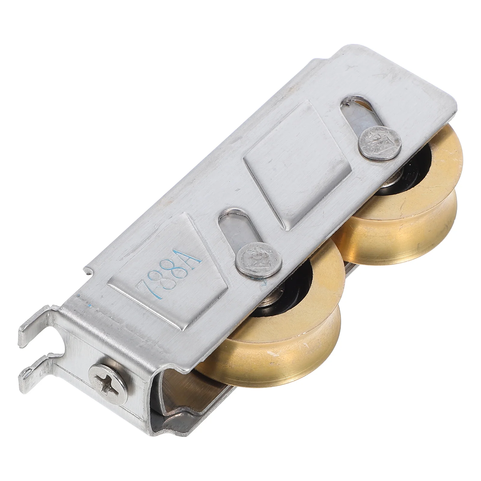 2 قطعة الأسطوانة الباب المنزلق الفولاذ المقاوم للصدأ عجلة نحاسية مزدوجة الكرة تحمل لخزانة فناء الباب استبدال الانزلاق السلس