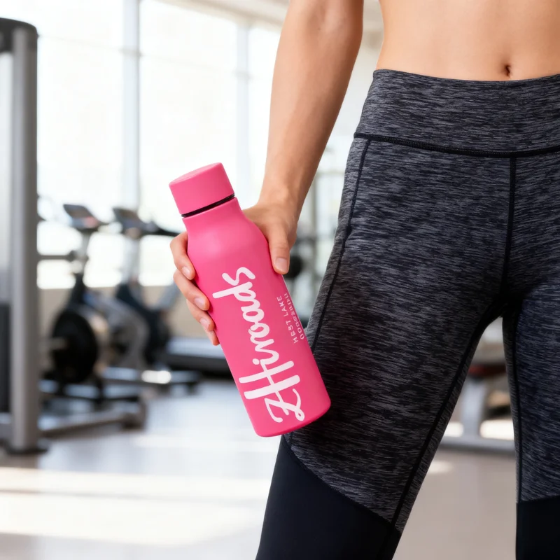 

Ярко-розовая изолированная бутылка для воды для фитнеса — герметичная спортивная бутылка из нержавеющей стали для спортзала, уличного и ежедневного использования