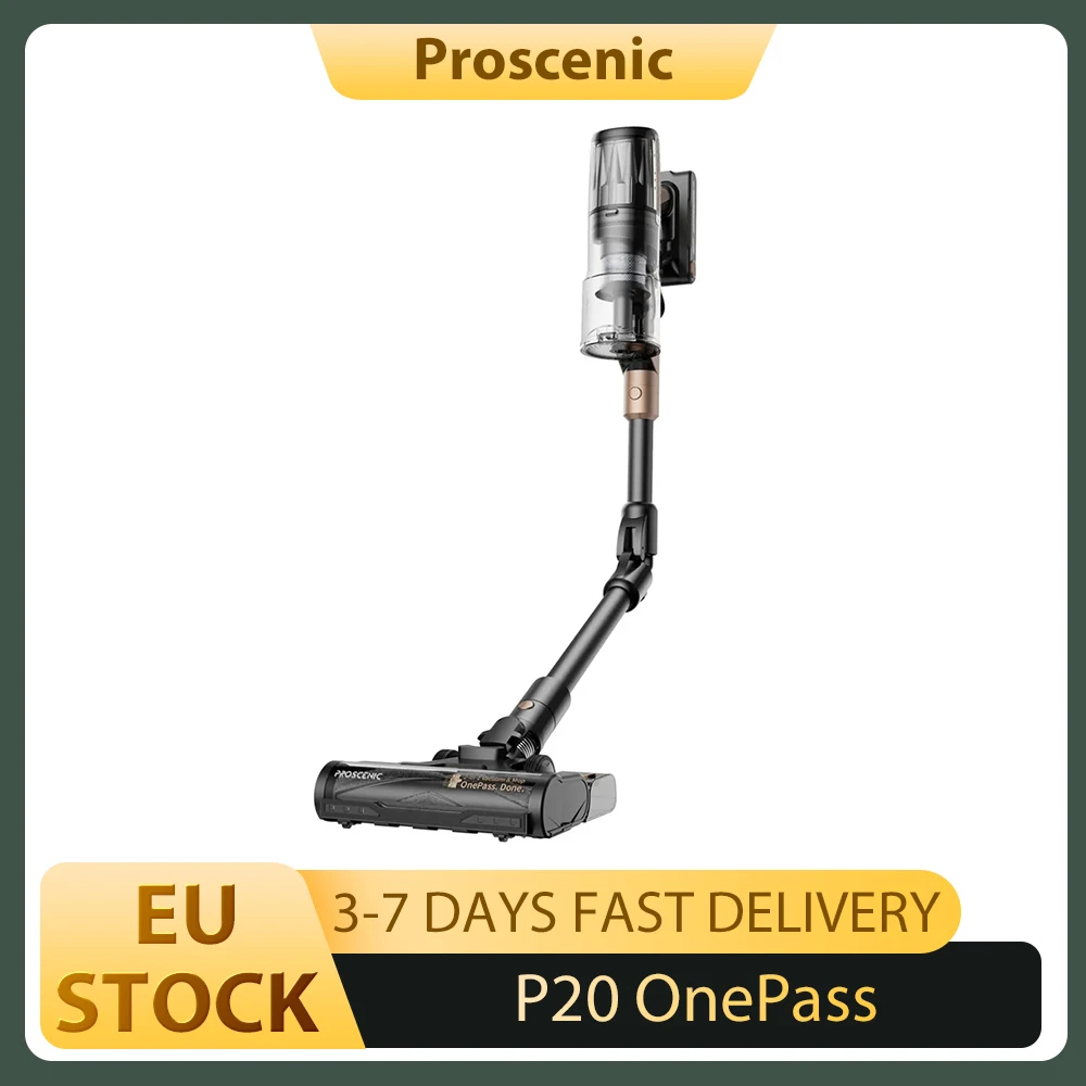 Aspirateur sans fil Proscenic P20 OnePass, aspiration 70000 Pa, autonomie de 70 minutes, moteur sans balais 680 W, nettoyage humide et sec