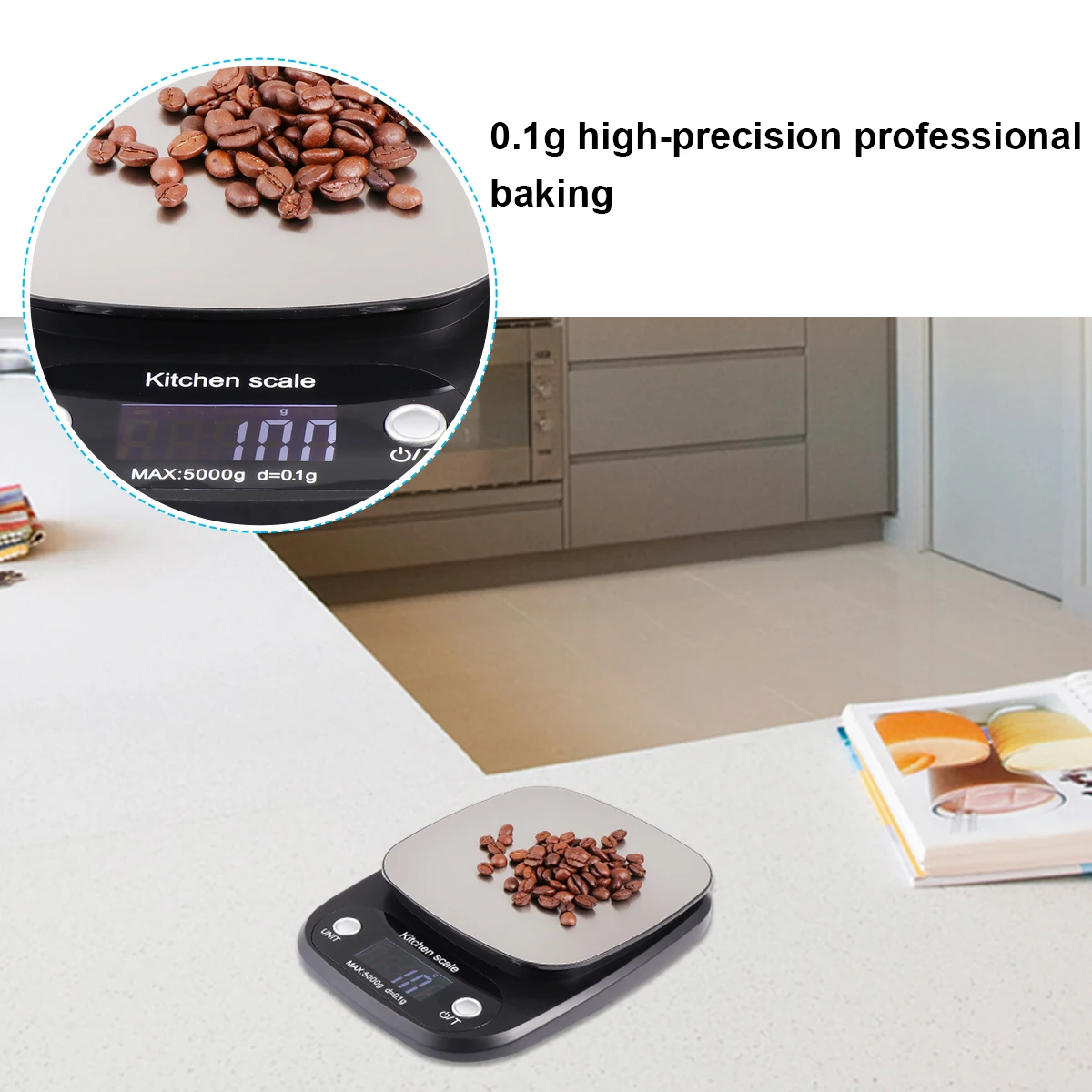 

1pc 5Kg/0.1G Stainless Steel Kitchen Lcd Digital Display Pocket Food Scale Lightweight Mini Scale For Kitchen No
