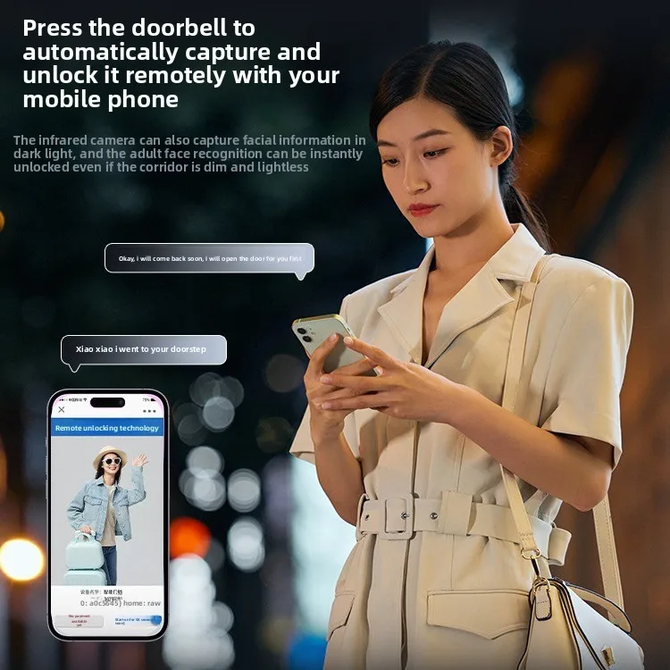 Face Fingerprint Recognition Electronic Cat Eye Can Be Captured Remotely Fully Automatic Electronic Intelligent Fingerprint Lock
