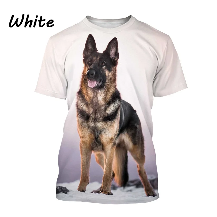 3D printed dog T-shirt Fashion Unisex Cute German Shepherd Dog Short Sleeve