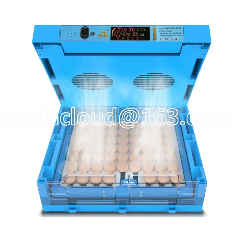 128 Eggs Intelligent Temperature Humidity Control Dual Power Poultry Egg Incubator Automatic Egg Turning Hatcher Machine