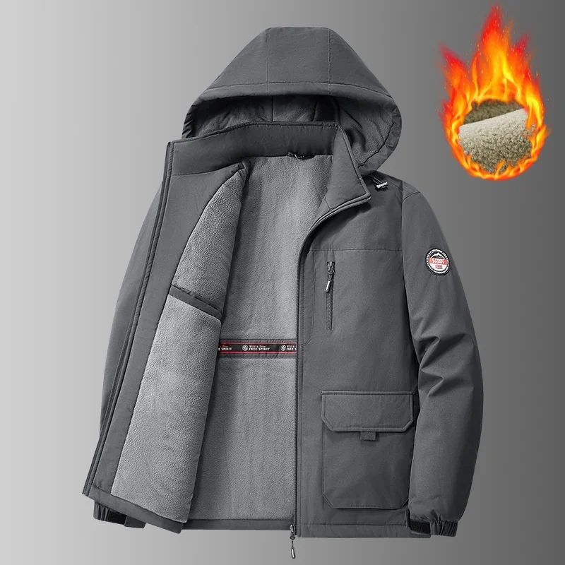 

Утепленная хлопковая куртка для мужчин: ветрозащитная, водонепроницаемая, теплая, для осени и зимы, большие размеры, рабочая одежда, повседневное пальто