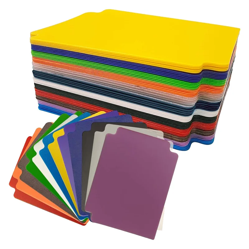 Divisores de tarjetas comerciales, 60 divisores de páginas de tarjetas multicolor, tarjetas divisorias separadoras de tarjetas esmeriladas, para tarjetas de juegos de oficina