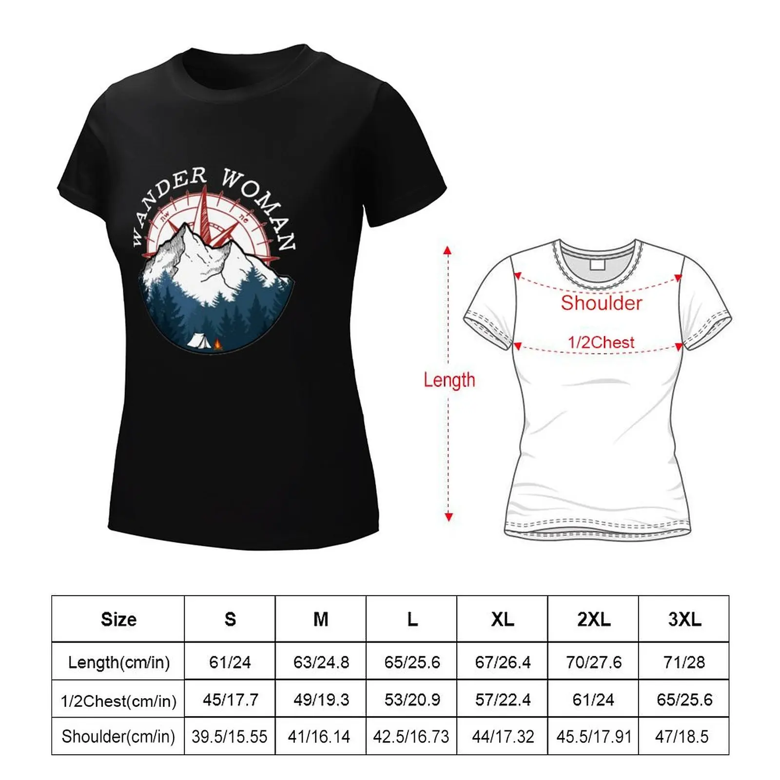 Camping Hiking Wander Woman T-Shirt female tees Blouse Aesthetic clothing fashion woman blouse 2024