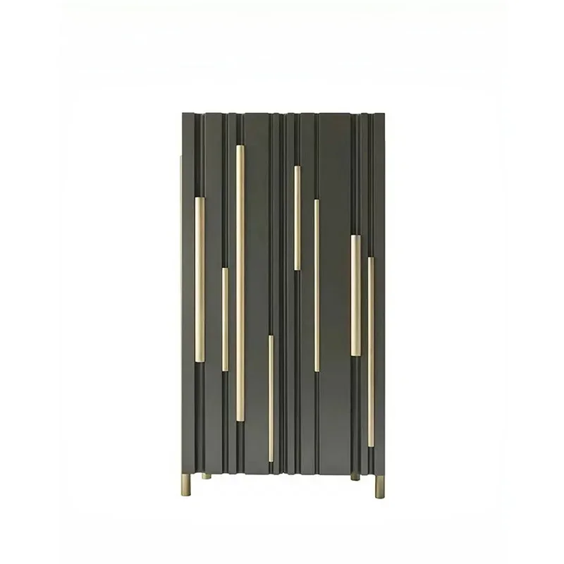 

Light luxury stainless steel wine cabinet, living room against the wall, high-end dining side cabinet, luxury house