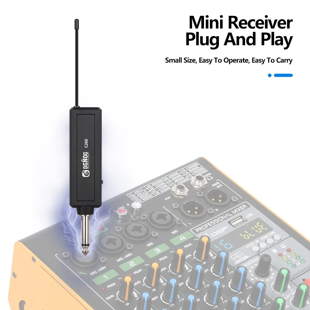 C260 MICRÓFONO INALÁMBRICO recargable, frecuencia fija, rango de 30m, VHF, dinámico de mano, para Karaoke, cantar, fiesta en casa