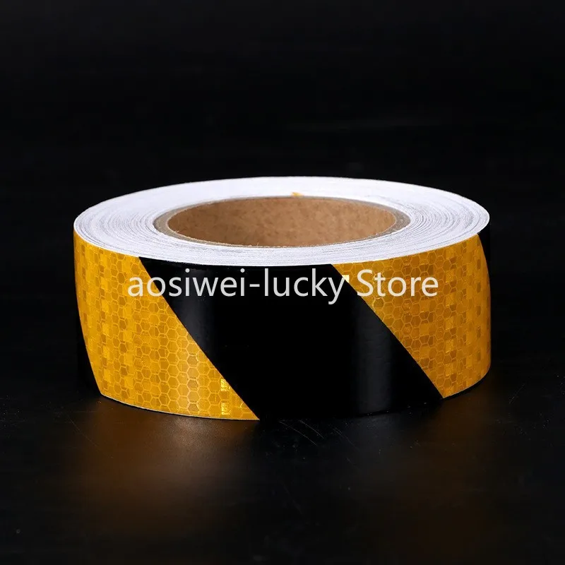 

Желто-черная саржевая светоотражающая лента 5 см * 25 м, наклейка для стайлинга автомобилей, грузовика, автомобиля, безопасная самоклеящаяся водонепроницаемая пленка с высоким отражателем