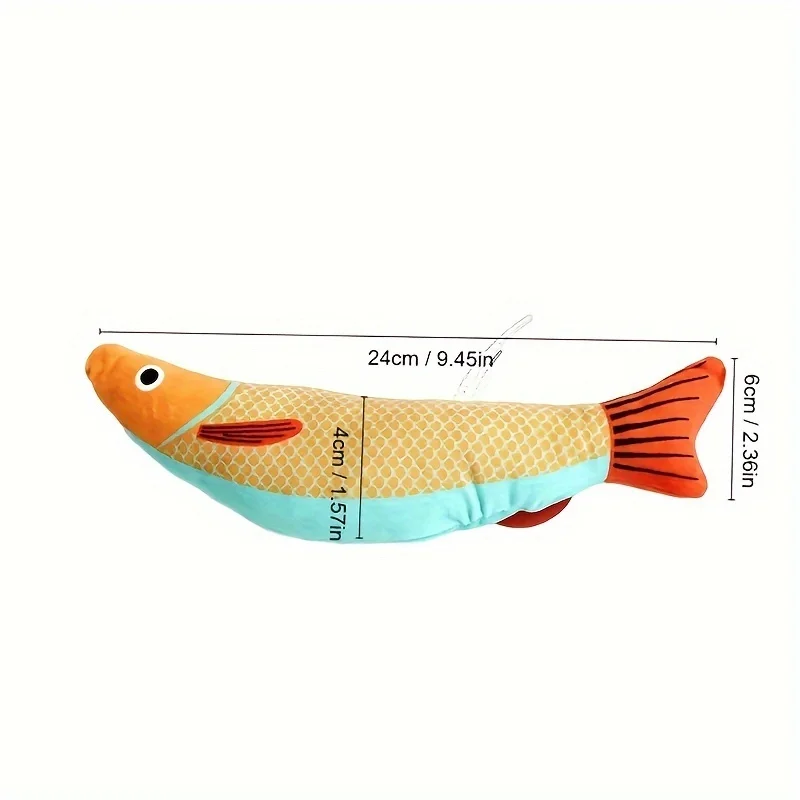 Cat toy in the shape of a saury fish, a soft and durable toy that makes a rustling sound, an indoor interactive toy for cats to
