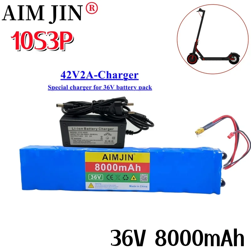

36V 10S3P 8Ah 18650 Lithium Battery Pack Electric Bike Battery Electric Motorcycle Battery 350/500W