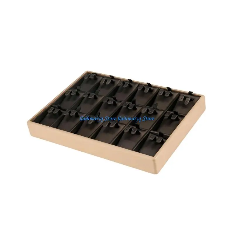 573B Leather Jewelry Stand Tray Protects And Exhibits Your Favorite Pieces In