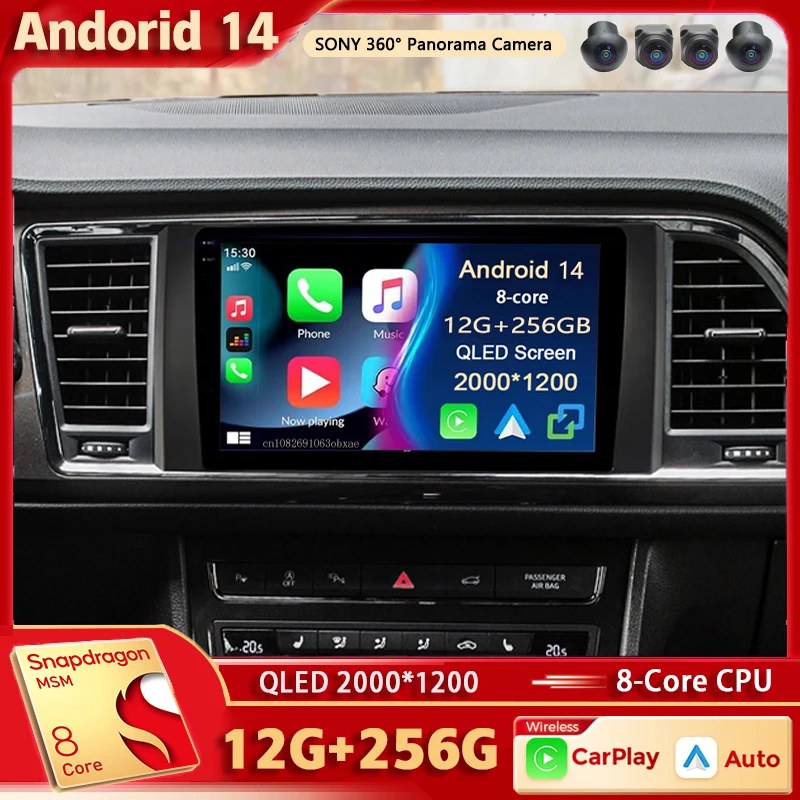 

Android 14 For Seat Ateca Cupra 2016-2023 2K QLED Android Car Radio Multimedia Video Player GPS Stereo CarPlay Head Unit 4G DSP