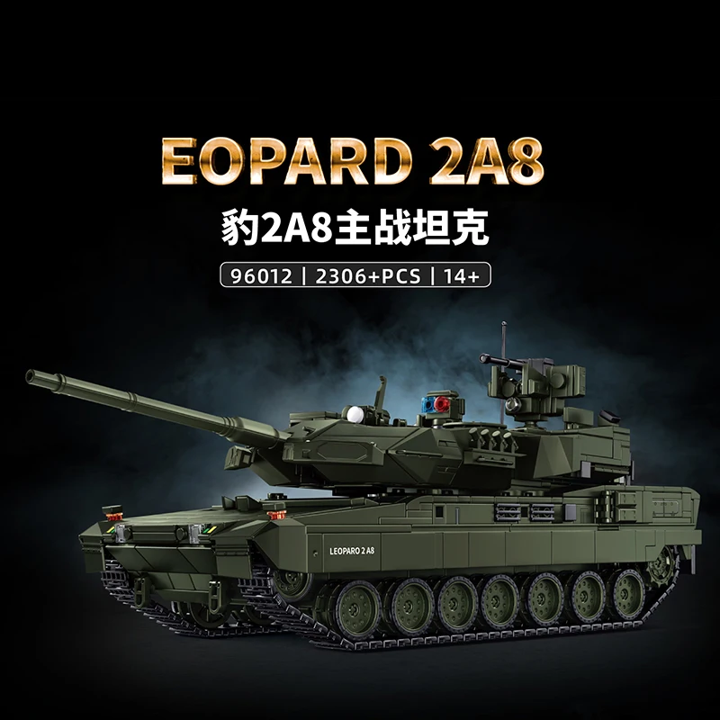 

Military WW2 MOC Leopard 2A8 Army Main Battle Tank Soldiers Building Blocks Bricks Set For Children Boys Gifts