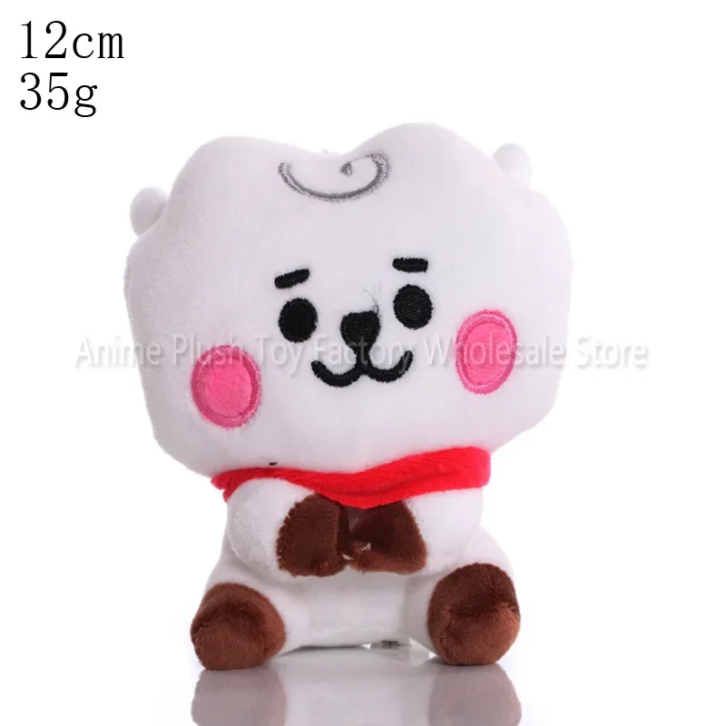 Bandai-llavero con colgante de muñeco de peluche BT21, accesorios de bolsa de juguete, llaveros de dibujos animados de Anime Kawaii, regalo de