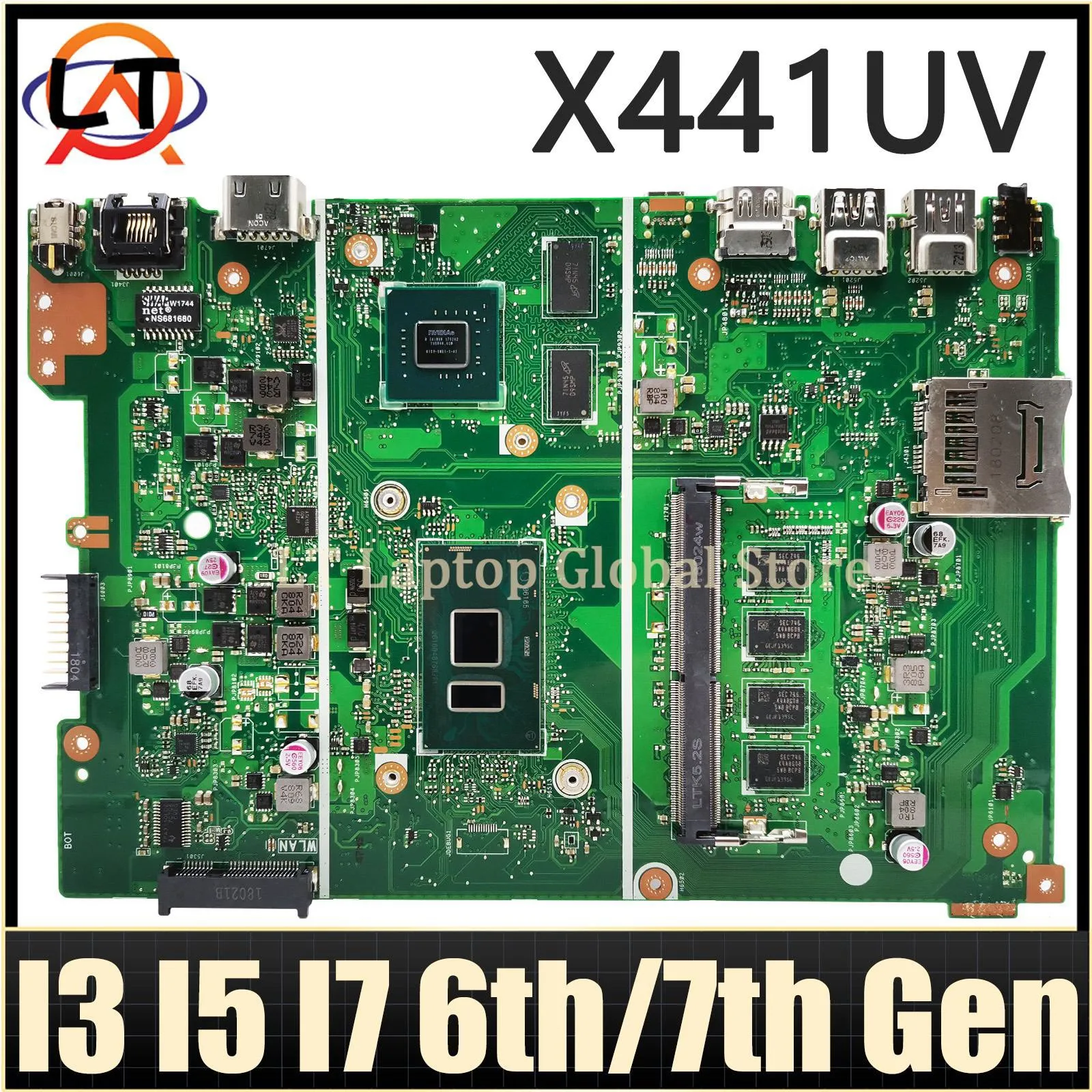 Notebook Mainboard UNTUK ASUS X441UV F441U A441U X441U X441UVK X441UB Motherboard Laptop 4405U I3 I5 I7 CPU RAM-4GB/8GB 920MX