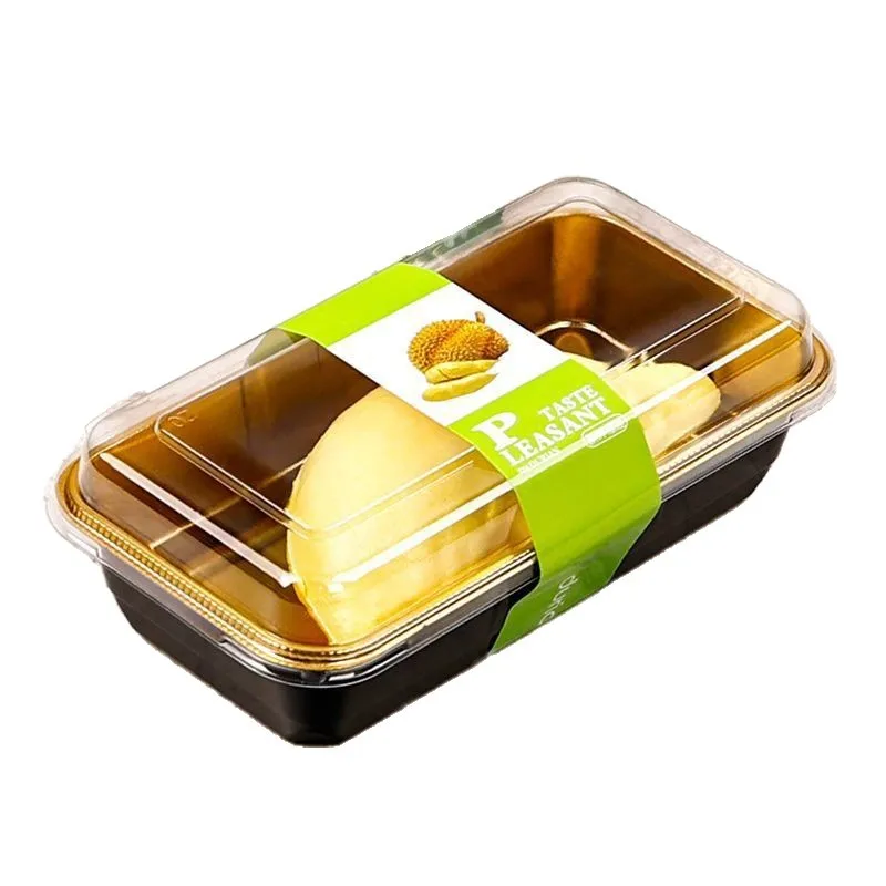 

Golden durian meat jackfruit rectangular packaging box disposable fruit cutting sealed and fresh