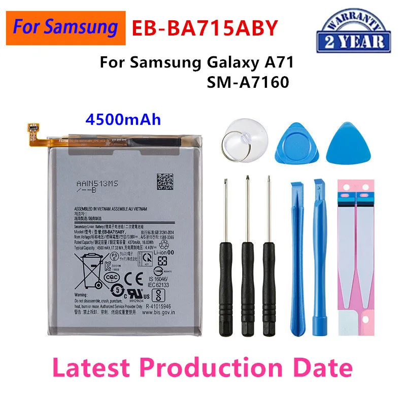 Brand New EB-BA715ABY 4500mAh Replacement Battery For Samsung Galaxy A71 SM-A7160 A7160 Mobile phone Batteries+Tools