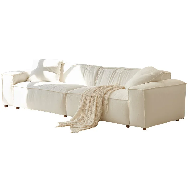 

French cream wind, tofu cubes, sofa, living room, small apartment, removable and washable