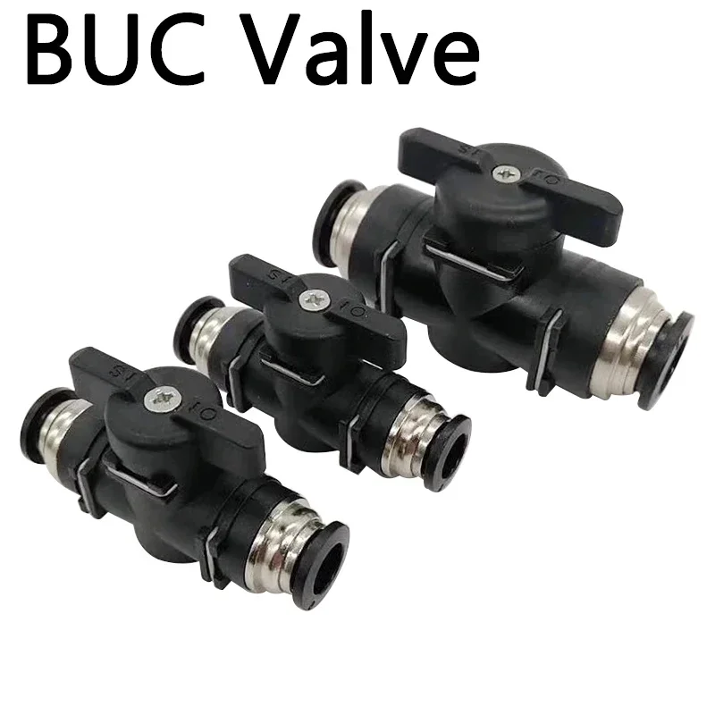 10 Pcs BUC 4mm 6mm 8mm 10mm 12mm Pneumatic Push In Quick Joint Connector Hand Valve To Turn Switch Manual Ball Current-limiting