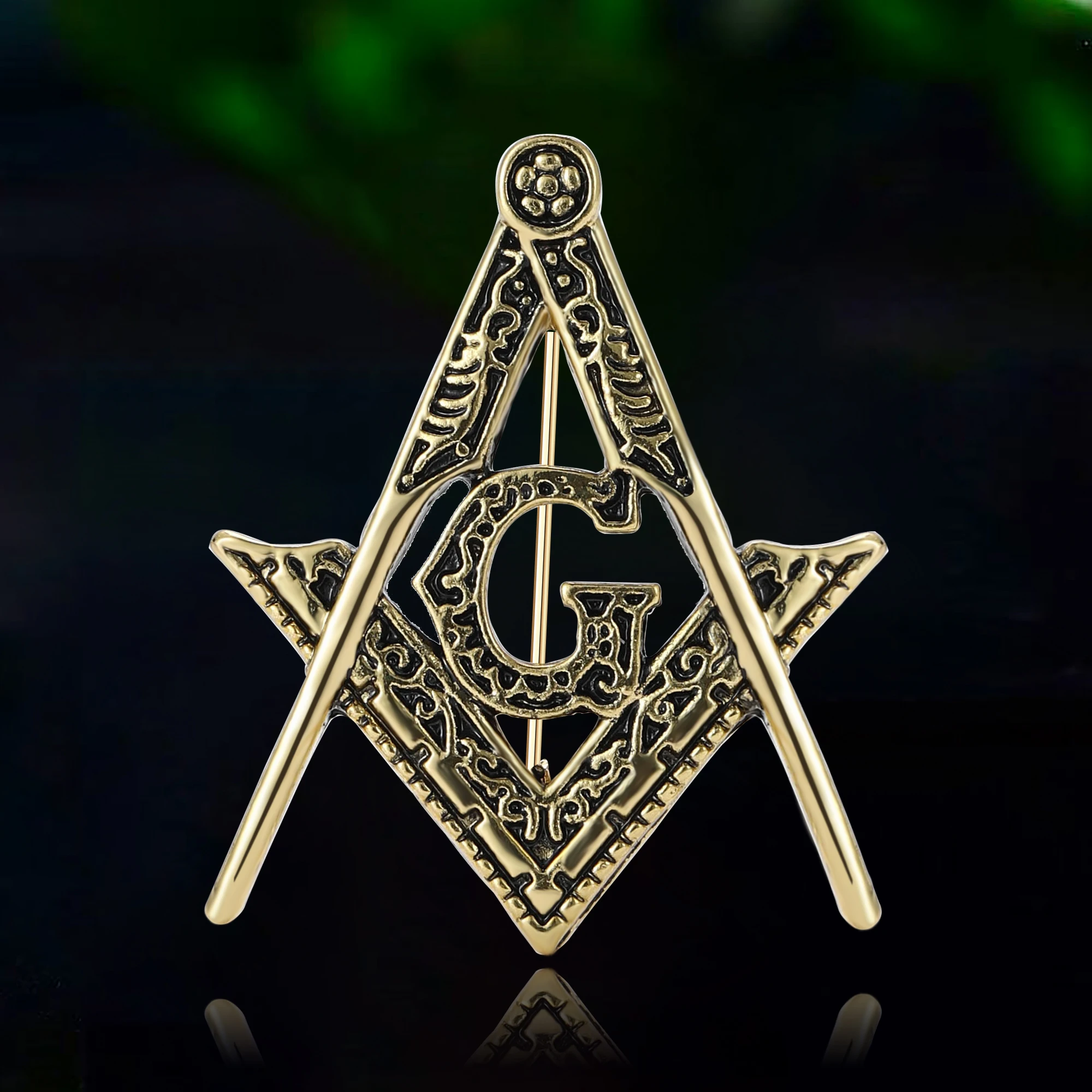 Fashion Enamel Masonic Badge Brooch for Women Unisex Religious Lettering Pin Event Party Backpack Decoration Clothes Accessories