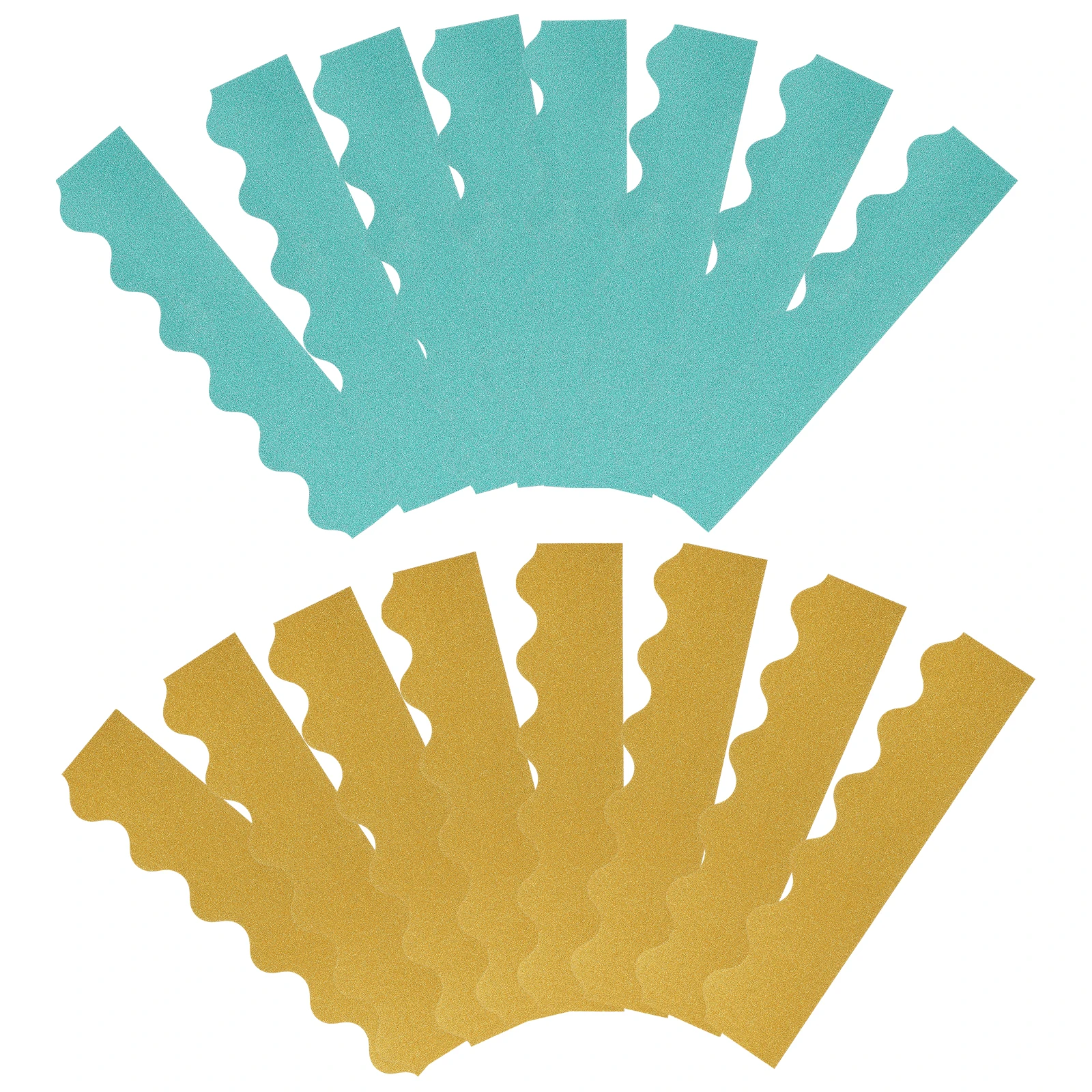 

2 Sets Glitter Border Sticker Adhesive Bulletin Borders Scalloped Board Wave Stickers Display 180g Coated Paper