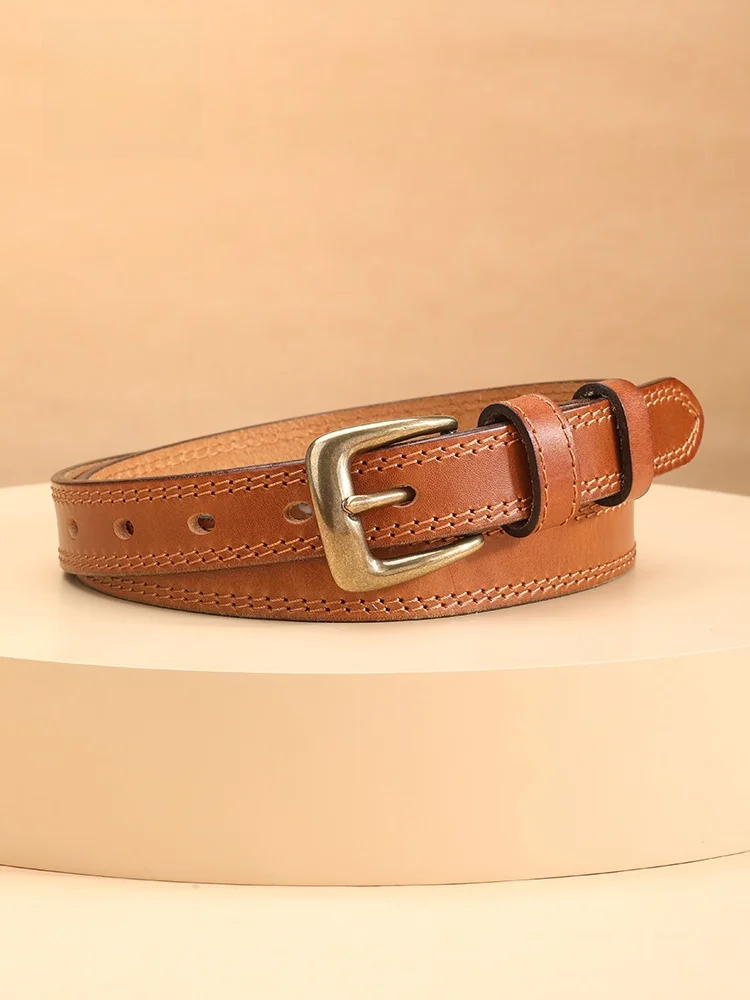 本物の純粋な牛革ベルト-レディース-ファッション-装飾用-細いベルト-スカートやジーンズ用-多用途-高級感