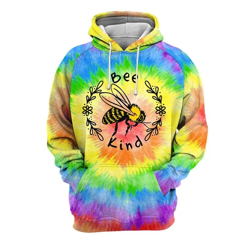 Cosplay Bee Hoodies Men's Clothing Long Sleeve Pullover Sweatshirt 3D Printed Funny Animal Striped 2025 Autumn Outdoor Hoodie
