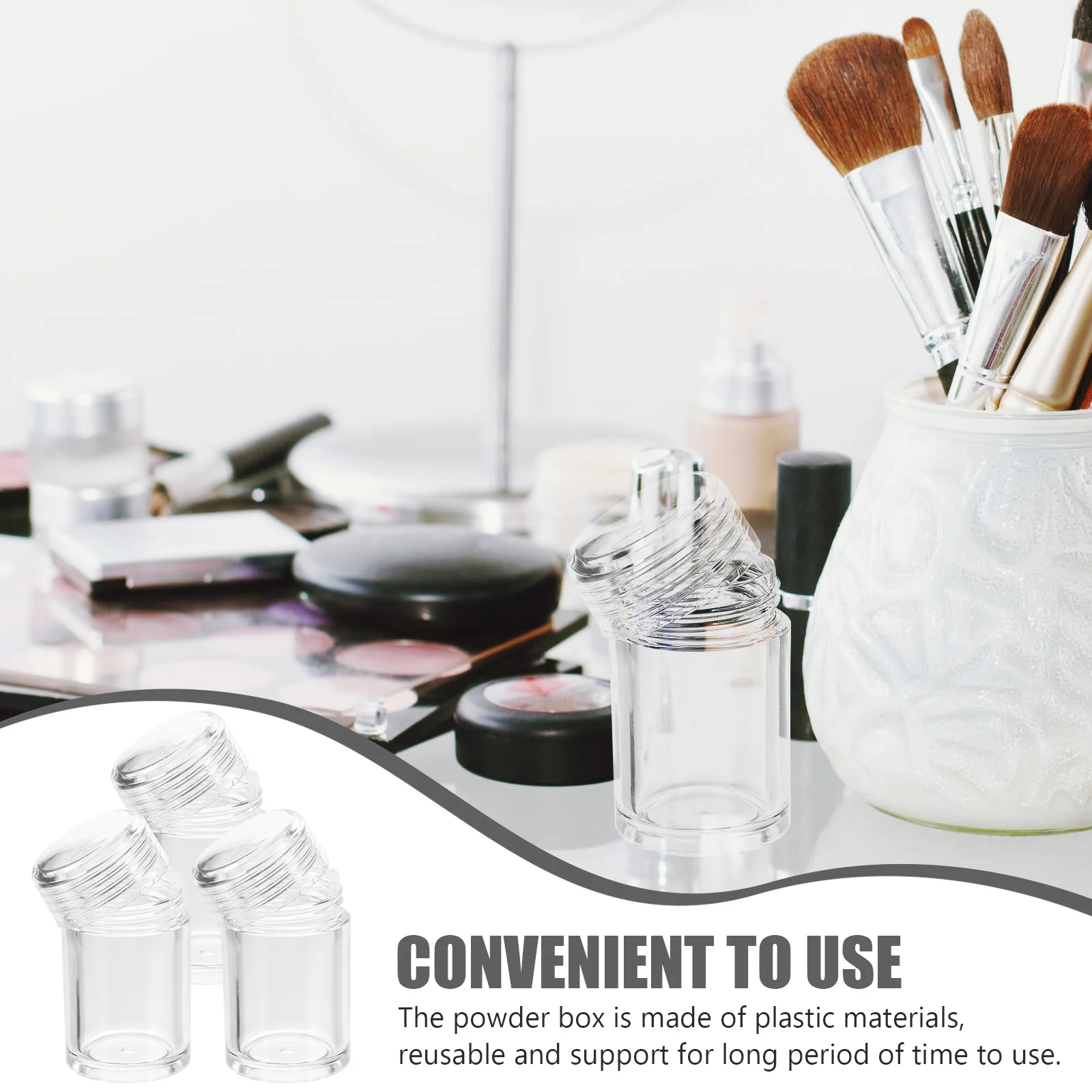 12pcs Empty Loose Powder Boxes 5Ml Small Refillable Makeup Containers Leak Proof Travel Accessories For Talc Blush Glitter Body