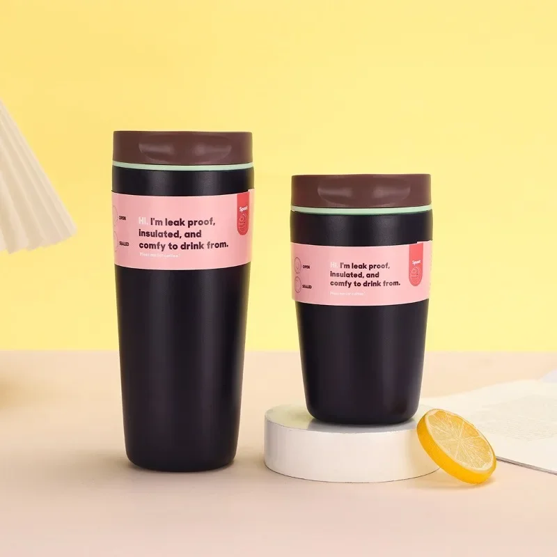 كوب قهوة معزول بمكنسة من الفولاذ المقاوم للصدأ سعة 20/12 أونصة، كوب سفر محمول، للسيارات والمكاتب والمنازل والتخييم وكوب المشروبات #3