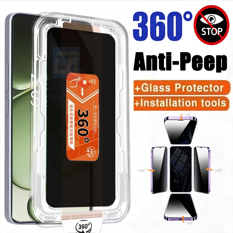 1-2Piece 360 Degree Privacy Screen Protector For OnePlus Turbo 6 6V 6X Pro Tempered GlassFor Nord 6 5 CE6 Dust-Free Installation