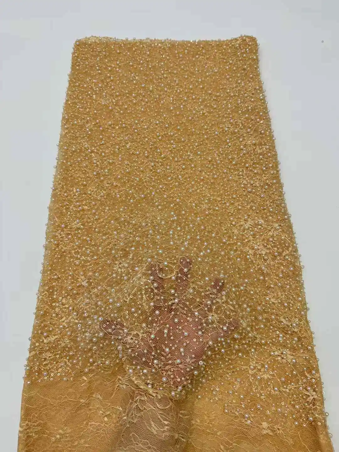 

Высококачественная золотая африканская сетчатая кружевная ткань 2025, французская сетка с блестками, кружевное шитье, вышитое кружево, тюль, нигерийская кружевная ткань