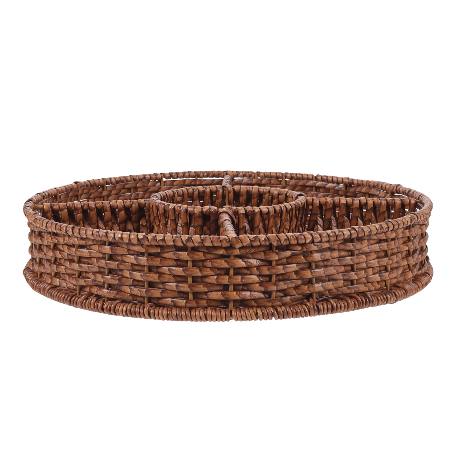 

Imitation Rattan Fruit Platter Tray Woven Storage Basket for Home Kitchen Party Serving Bread Naan Snacks Decor