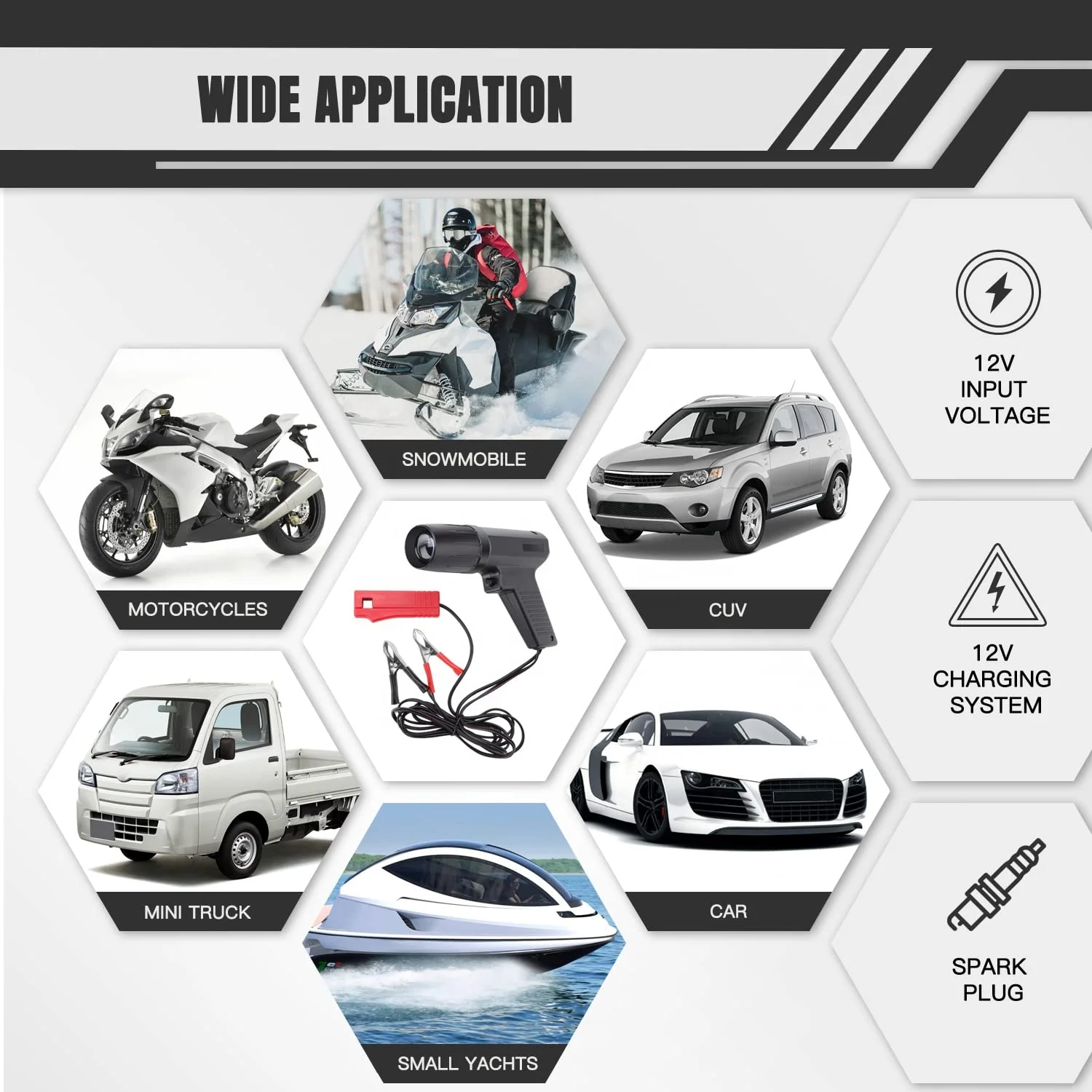 Car Motorcycle Hand Tools Repair Tester Professional TL-122 Ignition Timing 12V Strobe Lamp Inductive Petrol Engine Timing Gun