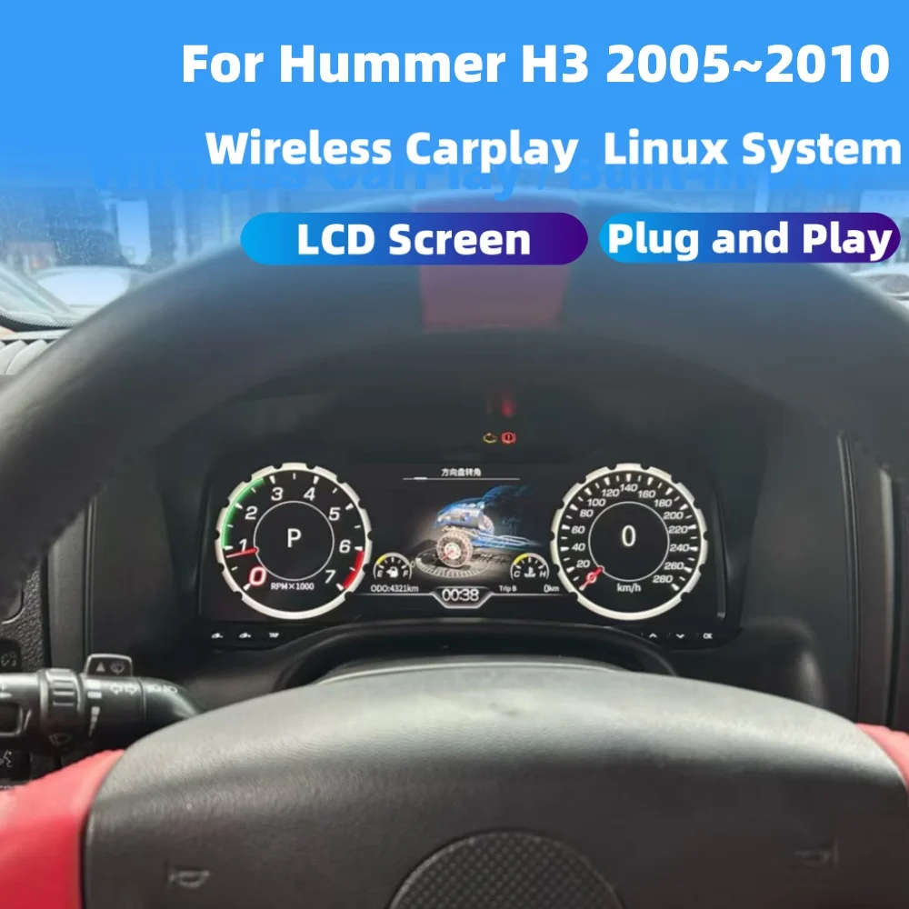 

RHD LHD для Hummer H3 2005 ~ 2010, измеритель скорости, автомобильный ЖК-дисплей, приборная панель, мультимедийный плеер, модификация приборной панели, автомобильное радио