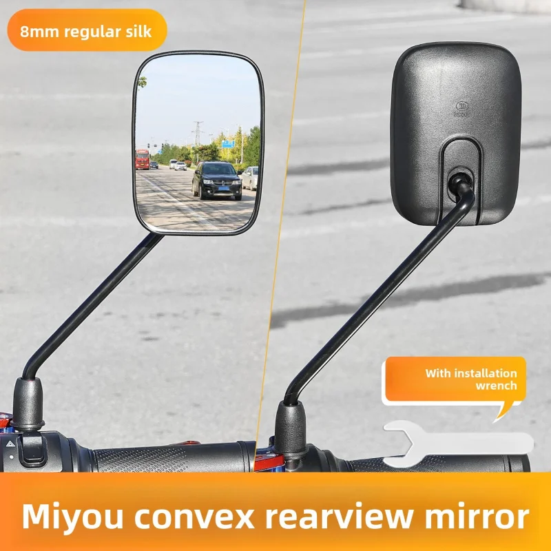 

High-definition convex rearview mirror for motorcycles, 8MM universal reversing mirror with wide-angle reflective surface