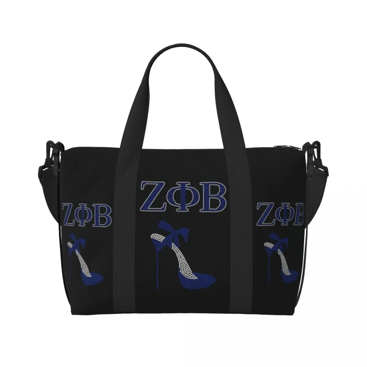 Custom Zeta Phi Beta Sorority Grocery Tote Shopping Bag Women Large Capacity Greek Letter 1920 Gym Beach Travel Bags