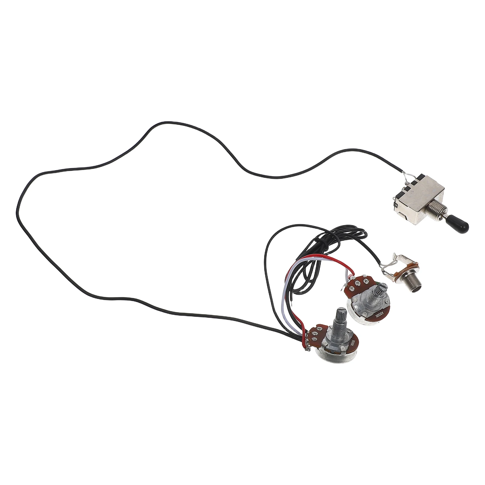 

4pcs Electric Guitar Wiring Harness Circuit Assembly Chrome Black Cap 1T1V Large Electronics Toggle Switch Guitar Wire
