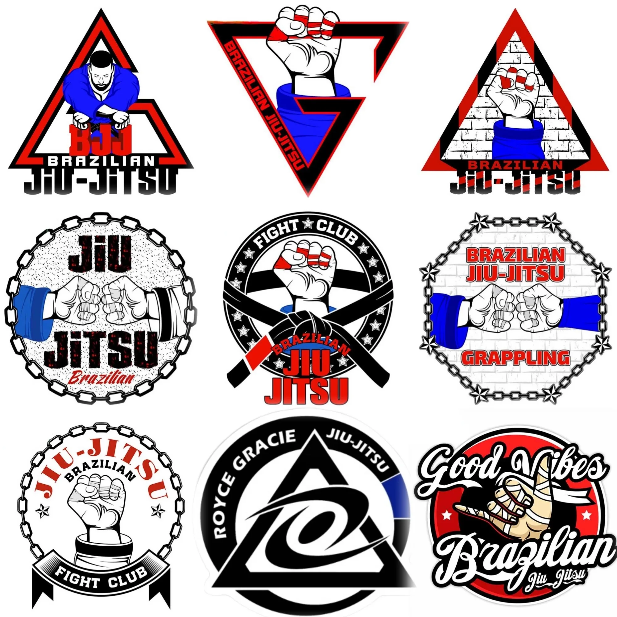 

Jiu Jitsu BJJ Wrestle Creative PVC Sticker for Decorate Car Van Bumper Helmet Window Fridge Wall Decal Accessories